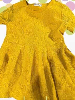 Mustard Yellow Peplum Lace Tunic Top - Size 8